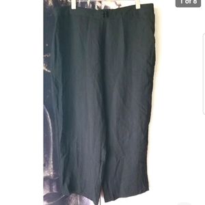 HABITAT Womens Black Gauze Elastic Waist Wide Leg Flat Front Pants Size XL‎